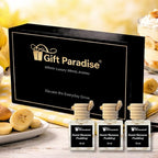 Gift Paradise® Sweet Banana Pudding Car Air Freshener Set of 3 – 10 ml Hanging Diffusers with Wooden Cap – Creamy Banana Vanilla Scent – Long-Lasting – Magnetic Gift Box