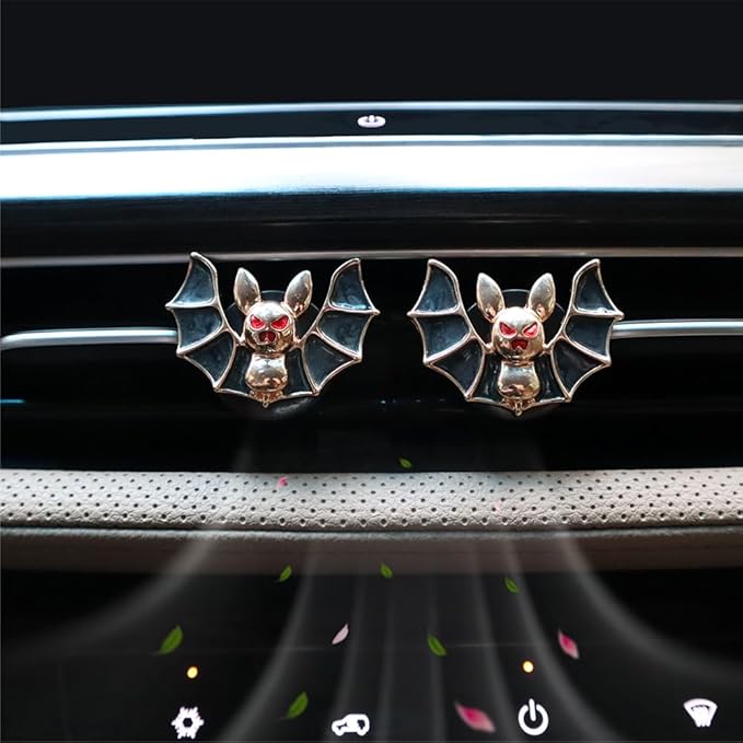 Bat Air Vent Clip Car Air Freshener 2pcs Black Vampire Bat Car Air Fresheners Vent Clips Gothic Vent Clip Car Accessories Gift for Girlfriends Boyfriend Refillable Car Diffuser
