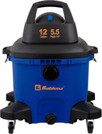 Koblenz Wet-Dry Vacuum, 12 Gallon Tank, 5.5 HP Vacuum Cleaner with 2-1/2" in x 7' Locking Hose, with a Blower Function, Blue/Black, 5 Year Warranty, with Included Accessories, WD-12 L4