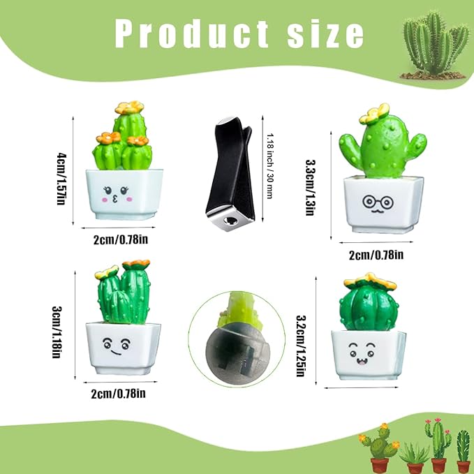 cute simulated plant shape aromatherapy vent car cactus air freshener, vent clip interior accessory, car scent freshener perfume aromatherapy clip (Cartoon)