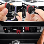 6PCS Bow Car Air Vent Clips, Cute Car Air Freshener Outlet Vent Clip, Coquette Bow Car Diffuser Perfume Clip, Universal Auto Air Conditioning Accessories for Women Girls (Red, 6PCS)