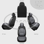 Car Seat Covers Front Seats, 2Pcs Universal Faux Leather Front Seat Covers for Cars, Waterproof Automotive Seat Covers Breathable Seat Cover for Most Sedans, Trucks, SUV (Black Gray)
