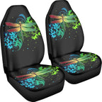 BIGCARJOB Butterflies Dragonfly Car Seat Covers Full Set,Dragonfly Pattern Bucket Seat Cover for Cars,SUV Truck,Univerfal Fit Auto Interior Accessories Car Seat Protector Set of 2 pcs