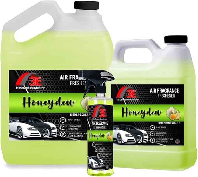 3E Car Air Freshener Concentrate – 64 oz – Professional Automotive Fragrance – Multiple Scents (Honeydew)