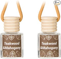 Car Air Freshener Diffuser, Hanging Car Scents Air Freshener, Car Fresheners Long Lasting, Essential Oil Diffuser, Teakwood & Mahogany Fragrance Oil, 2pcs