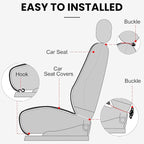 surpassme Comfortable Car Seat Covers Universal Front Seat Covers for Car Accessories, Padded Car Interior Covers for Automotive, SUV, Truck, and Van(Grey)