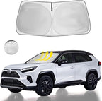 Windshield Sun Shade Fit 2026 2025 2024 2023 2022-2019 Toyota RAV4 Prime LE Hybrid XLE XLE Premium Adventure TRD Off Road Front Window Sunshade Accessories SUV Sun Visor UV Protector Heat Shield Cover