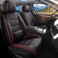 Car Seat Covers Custom Fit for Chevrolet/Chevy Spark 2012-2022 , Premium Faux Leather Waterproof Car Seat Protectors with Lumbar Support, Breathable Anti-Slip Easy to install(Black&Red,Full set)