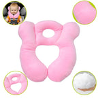Baby Travel Pillow, Infant Kid's Cushion Soft and Skin Friendly for Car Seat, Pushchair and Stroller (Plush Pink)