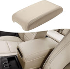 KBH Center Console Armrest Cover Upholstery for Toyota Camry 2012 2013 2014 2015 2016 2017, Vinyl Leather Middle Console Replacement Covering, Ivory Tan (Leather Part Only)
