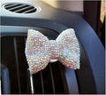 1 Pc Bling Crystal Car Bow-knot Air Vent Fragrance Sparking Rhinestone Car Diffuser Air Freshener with Vent Clip - AB Color