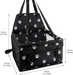 Petbobi Pet Reinforce Car Booster Seat for Dog Cat Portable and Breathable Bag with Seat Belt Dog Carrier Safety Stable for Travel Look Out,with Clip on Leash with PVC Tube (Foot)