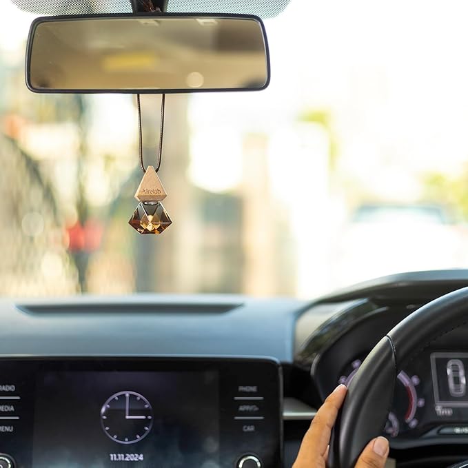 Car Air Freshener 8ml | Perfume Style Freshener Inspired by L.Vitton Ombré nomad Fragrance | Natural Essential Oil Glass Bottle with Wooden Diffuser | Lasts Up to 60 Days
