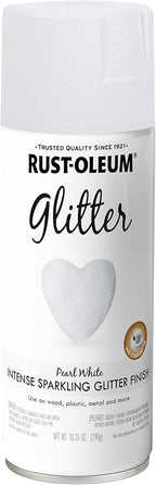 Rust-Oleum 299426 Specialty Glitter Spray Paint, 10.25 Oz, Pearl White