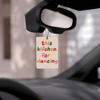 Kitchen & Foodie - Themed Car Air Freshener 4 Pcs, Fun Culinary Quotes & Art Hanging Air Freshener for Cars Closet Drawer Books, Car Accessories Mirror Decor for Cooking Lovers.