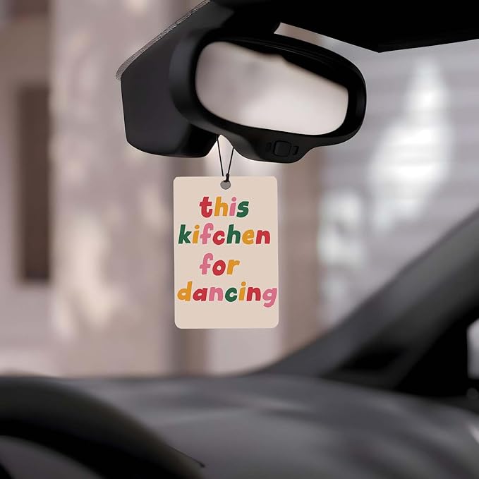 Kitchen & Foodie - Themed Car Air Freshener 4 Pcs, Fun Culinary Quotes & Art Hanging Air Freshener for Cars Closet Drawer Books, Car Accessories Mirror Decor for Cooking Lovers.