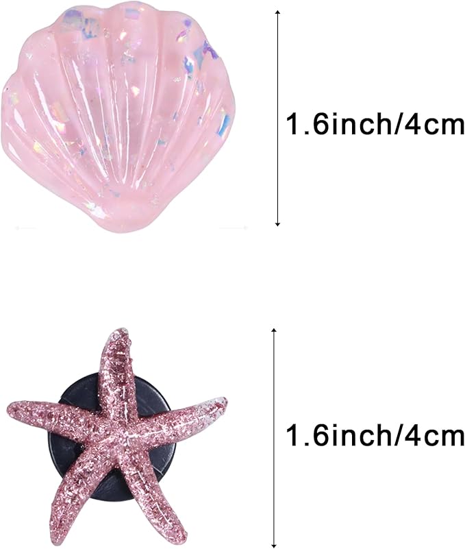 8Pcs Shell and Starfish Car Air Vent Clips, Colorful Ocean Series Car Air Freshener Vent Clip, Cute Car Interior Decoration Accessories(1.6inch/4cm)