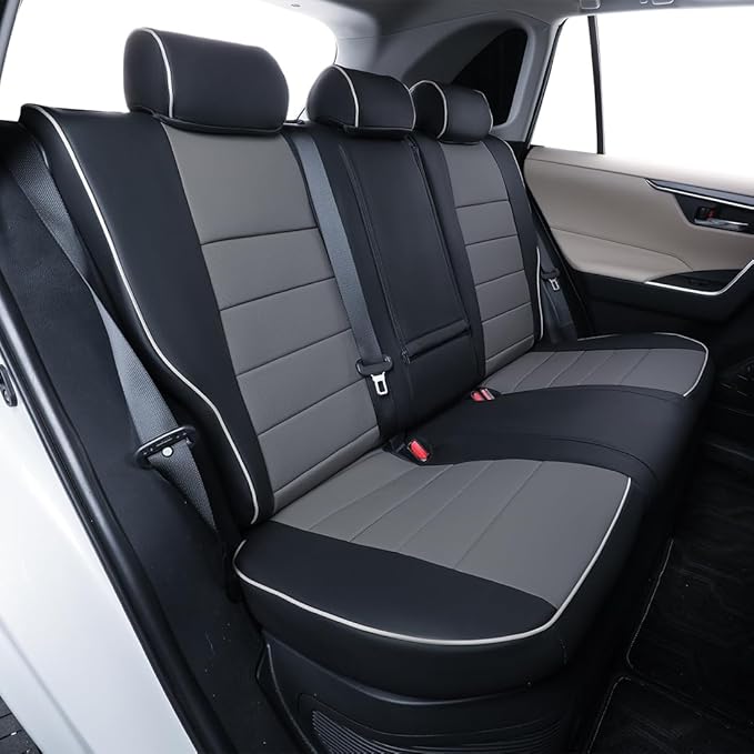 EKR Rav4 Seat Covers Custom Fit for Toyota Rav4 (Hybrid) Woodland/Limited 2026,Waterproof Leather Car Seat Cover Full Set for SUV,Faux Leather(Black/Gray)