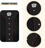 Bling Car Center Console Cover, Crown Crystal Rhinestones Vehicle Armrest Mat Protector, Anti Slip Sparkling Automotive Arm Rest Seat Box Cushion Pad Decor Accessories, Universal Fit (Black)