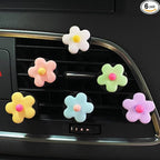 6 Pieces Daisy Flower Air Vent Clips, Cute Colorful Car Air Freshener Clip & Diffuser, Boho SUV Outlet Vent Decorations, Charm Car Inter Decor Accessories for Girls Women
