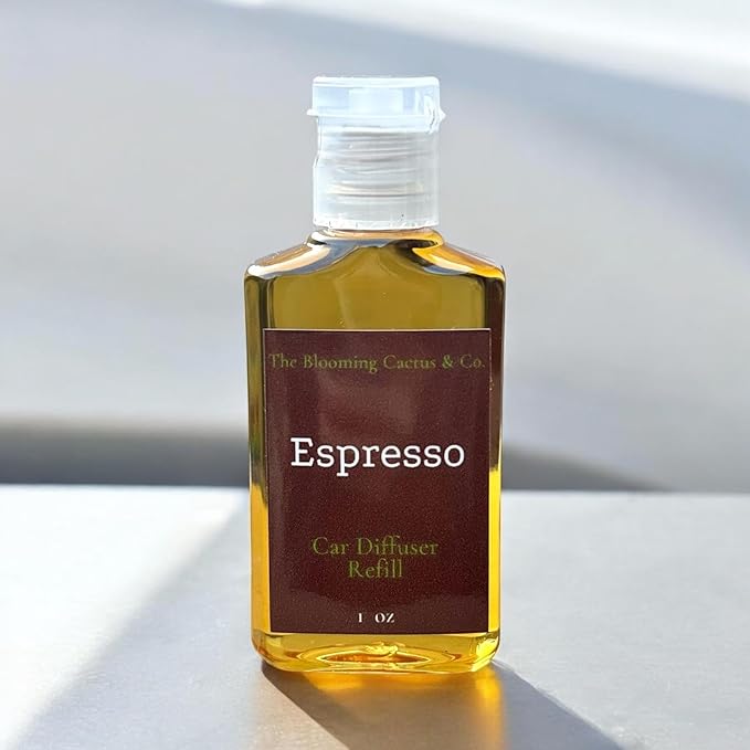Car Diffuser with Refill included | Car scented on the go | Car Air Freshener Hanging | Long Lasting Fragrance | Phthalate Free Fragrance. (Espresso)