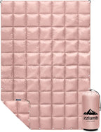 zzlamb Camping Blanket for Cold Weather,Outdoor Puffy Blanket Portable Down Alternative,Windproof Warm Cloak with Snaps,Cozy Quilt Backpacking Picnic RV Travel Plane Car Hammock Beach Climbing