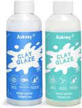 2 x 100ml Air Dry Clay Varnish, 100ml Gloss and 100ml Matte Finish Air Dry Clay Glaze， Prevent Clay from Cracking, and Scratch Resistant，for Ceramics, Oil Paintings, Wood (Gloss+Matte)