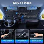 Car Windshield Sun Shade,Foldable Car Umbrella Sunshade with Universal Fits Cars, SUVs, Trucks(55 * 31 Inches)