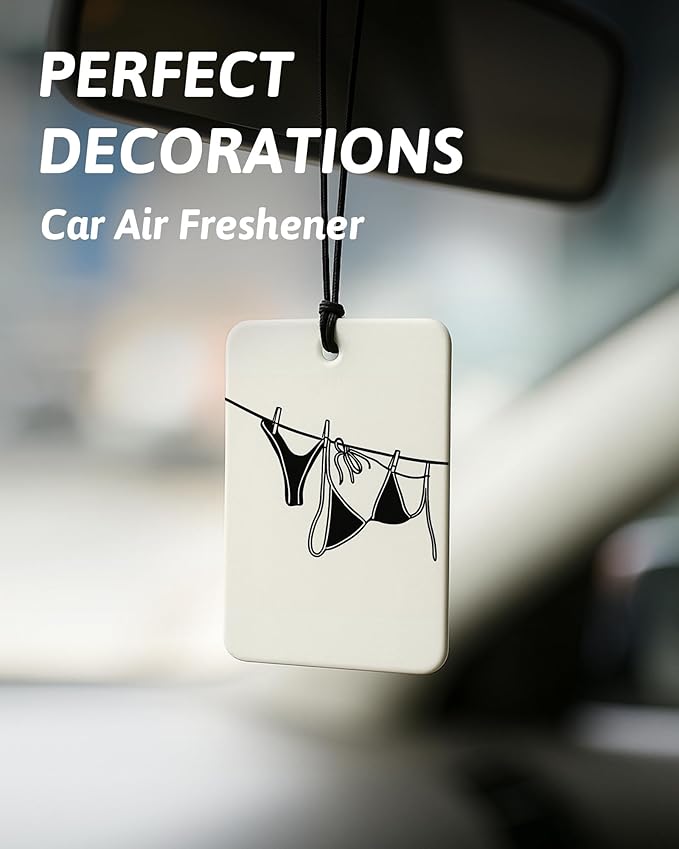 Dark Coquette Girly Car Air Freshener 4 Pcs, Retro Black Lucky 8 Ball Cheetah Hanging Air Freshener for Cars Closet Drawer Books, Preppy Cute Car Accessories Mirror Decor for Women