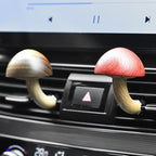 JSCARLIFE Natural Wood Mushroom Car Air Freshener for Air Vent - Premium Ash Wood & Black Walnut, Natural Scents (Lemon/Lavender/Vanilla), 2PCS Set - Chemical-Free, Long-Lasting Fragrance