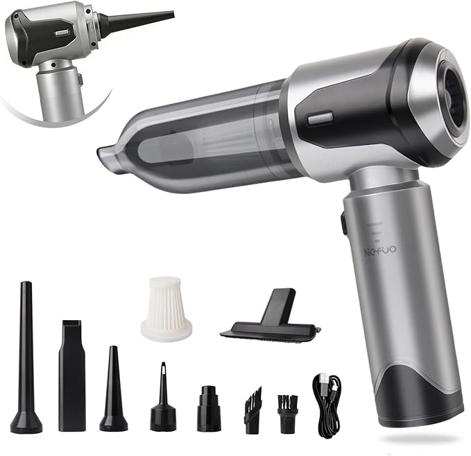 Handheld Car Vacuum Cleaner, 22000Pa High Power Hand Held Vacuum Cordless, 9-in-1 Car Vacuum Portable Cordless, 120W Handheld Vacuum with Multi-Nozzles for Auto, Home, Office, Pet