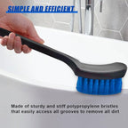 8.3×2.5 Inch Car Wash Brush, Soft Bristle Short Handle Carpet Cleaning Brush, Scrub Brush for Floor Mats, Tires, Automotive Wheel Bushes for Vehicle Interior & Home (Blue)