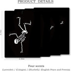 Funny Gothic Skeleton Car Air Freshener 4 Pcs, Humorous Dancing Goth Skull Hanging Scents Air Freshener for Women Men Gifts, Dark Gothic Scented Car Accessories Decor for Room Closet Drawer