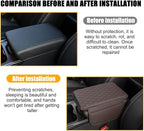 Mandark Car Center Console Cover, Microfiber Leather Vehicle Armrest Protector Cushion with 2 Storage Bags, Auto Interior Arm Rest Seat Box Pad Accessories, Universal for SUV, Sedan, Truck (Coffee)