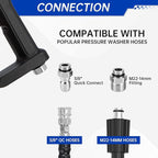 4350 PSI Short Pressure Washer Gun, 1/4” Quick Connector High Pressure Washer Gun with 3/8" Male Plug and M22-14 Fitting, Power Washer Gun Compatible with Foam Cannon, Car Wash Foam Gun