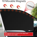Car Side Window Sun Shades, Window Sunshades Privacy Curtains, 100% Block Light for Breastfeeding, Taking a nap, Changing Clothes, Camping (Back Seat 2pcs)
