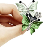 4 Pack Butterfly Car Air Fresheners Vent Clips Cute Air Conditioning Clips Decoration Rhinestone Vent Diffuser Clips Decor (Green)