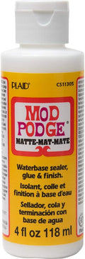 MOD PODGE Matte Sealer, Glue & Finish: All-in-One Craft Solution- Quick Dry, Easy Clean, for Wood, Paper, Fabric & More. Non-Toxic - Craft with Confidence, Made in USA, 4 oz., Pack of 1