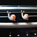 Snail Car Decor,2pcs Orange Snail Car Air Freshener Vent Clips,Cute Interior Accessories for Women Teens New Driver,Refillable Aesthetic Diffuser