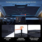 CHILL·TEK Car Windshield Sun Shade Umbrella, Abstract Colorful Foldable Umbrella Sunshade for Front Window UV Reflector Protection Auto Shades Cover blue 1 57x31 In