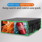 Bodaon Insulated Pizza Delivery Bag, 20" x 20" x 8" Pizza Warmer Bags for Carry Hot, Black with Green Edge, 1-Pack
