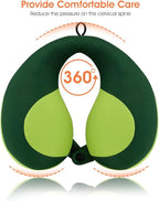 INFANZIA Kids Chin Supporting Travel Neck Pillow, Helps Support Head and Neck, Comfortably Designed for Head, Neck, and Chin Support - Gifts for Toddler/Child/Kids, Green