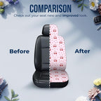 GENANY Pink Polka Dot Car Seat Covers Set of 2, Girly Breathable Front Seat Covers for Truck Sedan SUV, Cute Pink Car Accessories, for Women Men