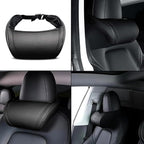 Car Headrest Neck Pillow Support Memory Foam Ergonomic Design Accessory for Driving Seat Fatigue Relief Compatible with Model S X 3 Y & Cybertruck - 1 Piece