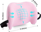 Lumbar Support Pillow for Office Chair, Car Lumbar Pillow Lower Back Pain Relief, Memory Foam Back Cushion with Adjustable Straps, Ergonomic Chair Back Pillow for Gaming Chair, Car, Bed (PINK)