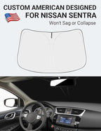 Proadsy 2026 Upgrade Front Windshield Sun Shade Foldable Sunshde Protector Custom Fit 2013-2019 Nissan Sentra S, SV, SR, Sedan Accessories