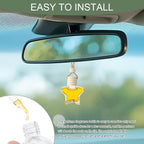 5PCS Hanging Car Air Freshener, Car Air Freshener Diffuser, 8ml Hanging Essential Oil Diffuser Bottle, Auto Interior Cute Glass Empty Perfume Bottle Ornament for Most Vehicles (Star)