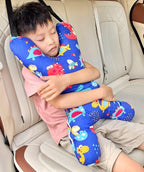 X-Shaped Car Travel Pillow for Cars Seat Kids Adults Head and Body Support Pillow Cartoon Neck Pillows Soft Long-Distance Travel Car Sleeping Seat Belt Pillows Breathable Cars Aircraft Travel Cushion