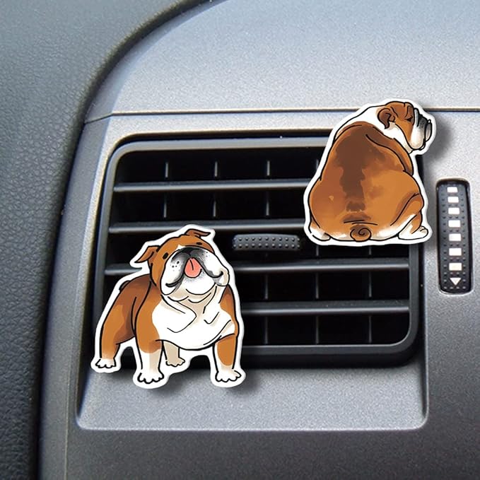 WIRESTER Set of 2 Fresh Scented Car Air Freshener Vent Clip, Decorative Accessories, Interior Decoration for Cars (Cat, Dog, Frog, Cow, Owl, Turtle, Sunflower, Baseball)