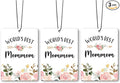 Mommom Grandma Gifts Car Air Freshener Accessories 3pcs,World's Best Gifts for Granmda Christmas, Pink Flower Rustic Hanging Scent Lavender Fragrance Card for Women Closet Bathroom Home Decor